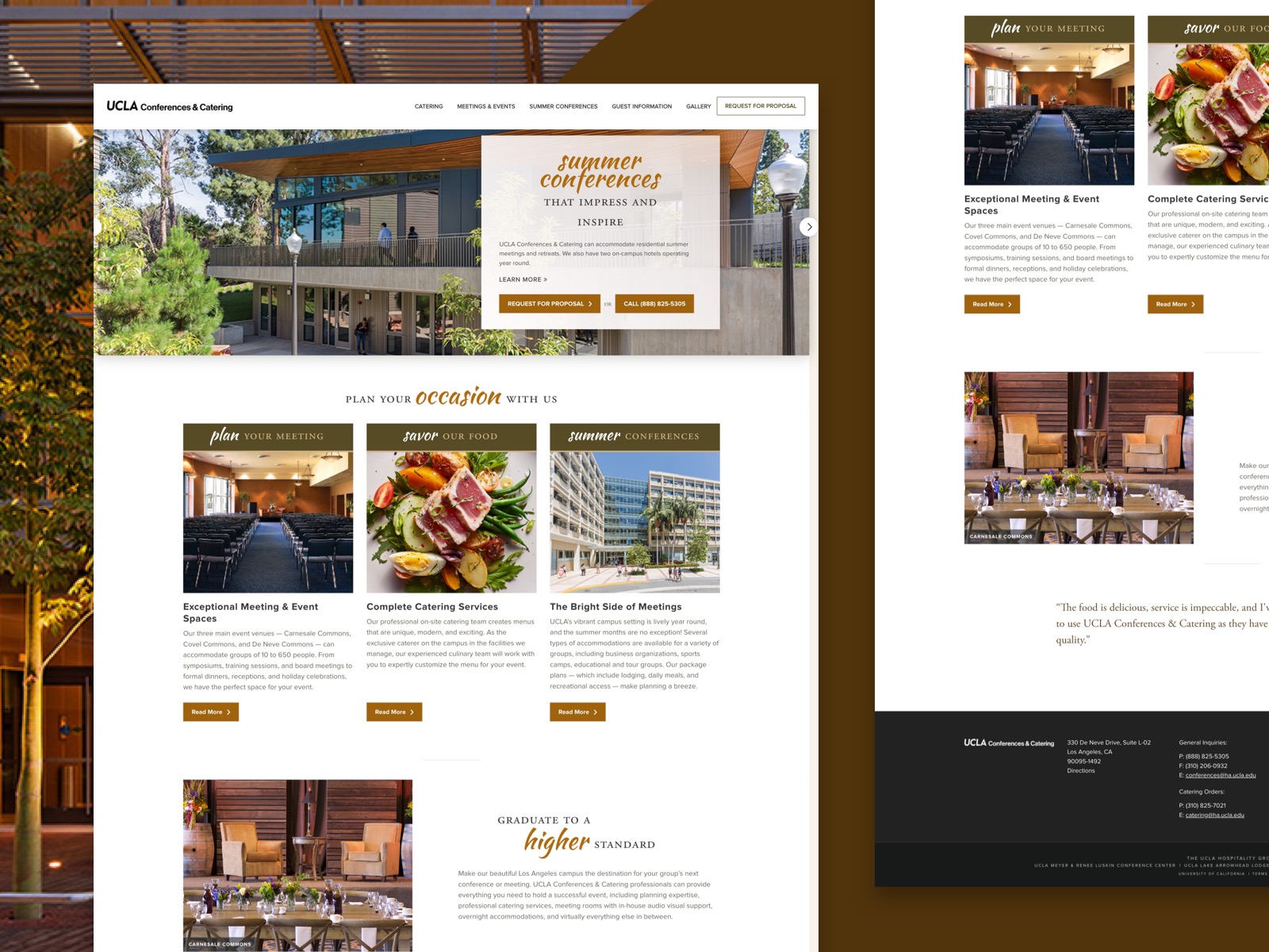 UCLA Conferences & Catering - Web Development Project